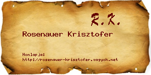 Rosenauer Krisztofer névjegykártya